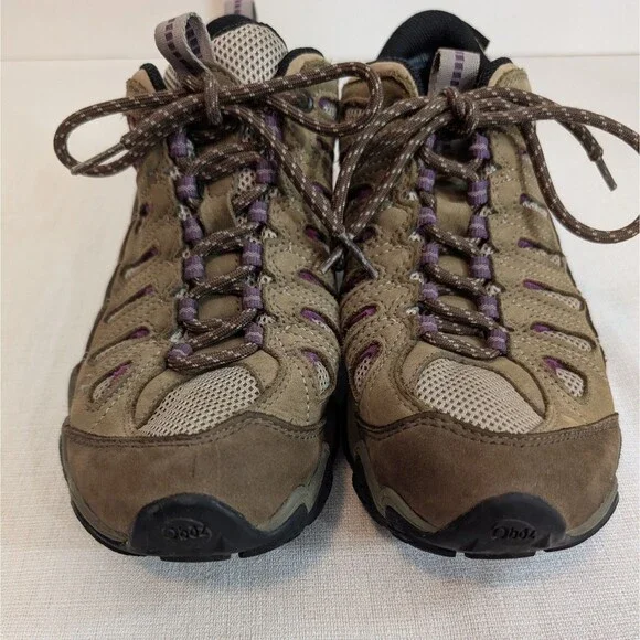 Oboz Sawtooth II Hiking Boots Women's Sz 10 Brown Tan Purple Waterproof Gorpcore - Picture 10 of 14